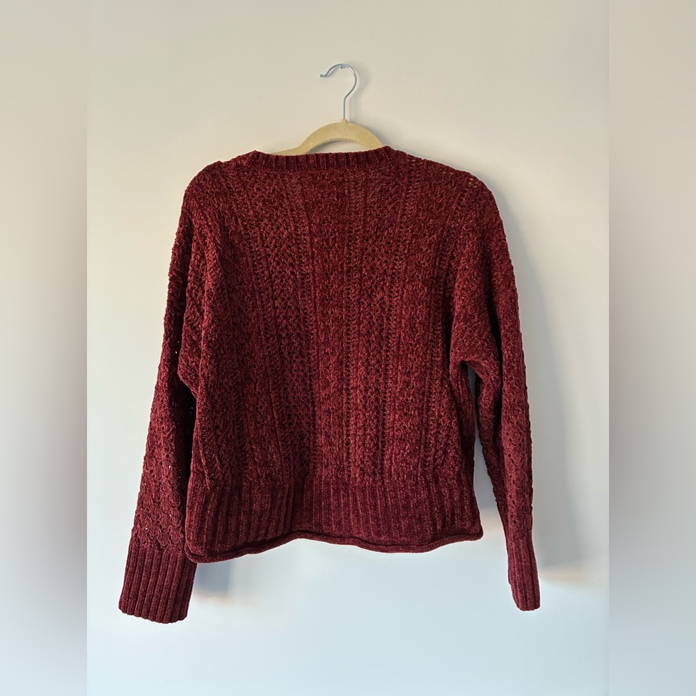 Altar’d State Burgundy Cable Knit Sweater | Size Small - Picture 2 of 13